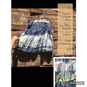 Tropical cityscape Skirt